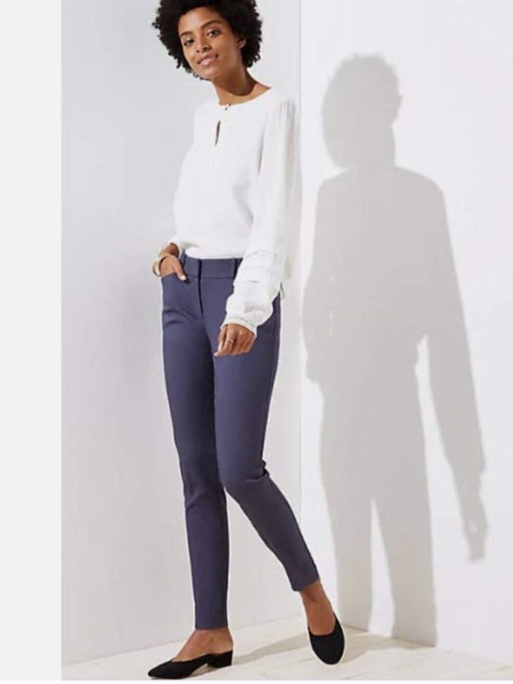 LOFT Marissa Navy Skinny Dress Pants